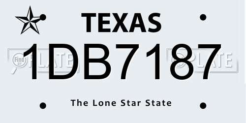 1DB7187 Texas License Plate