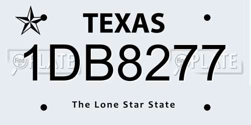 1DB8277 Texas License Plate