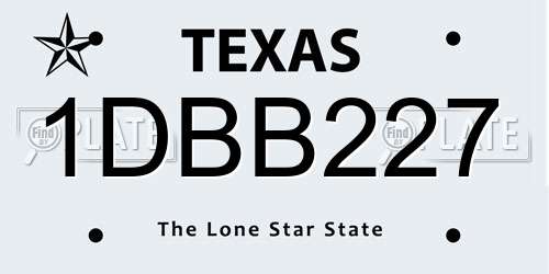 1DBB227 Texas License Plate