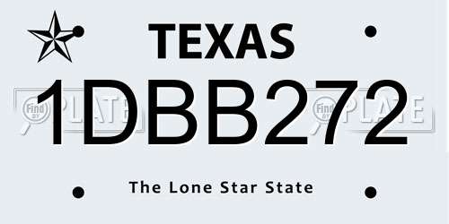 1DBB272 Texas License Plate