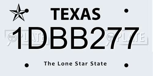 1DBB277 Texas License Plate