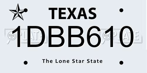 1DBB610 Texas License Plate