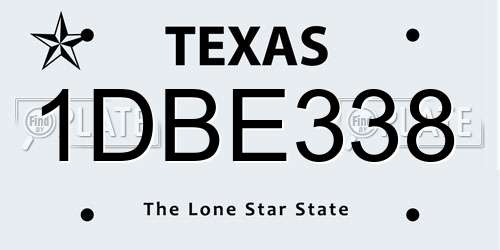 1DBE338 Texas License Plate