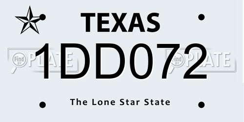 1DD072 Texas License Plate