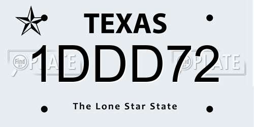 1DDD72 Texas License Plate