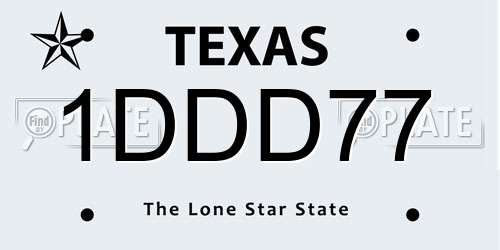 1DDD77 Texas License Plate