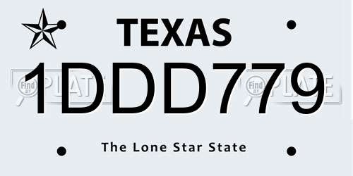 1DDD779 Texas License Plate