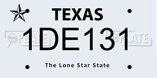 1DE131 Texas License Plate