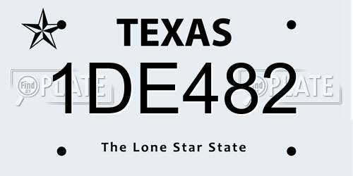 1DE482 Texas License Plate