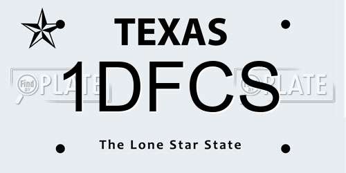 1DFCS Texas License Plate
