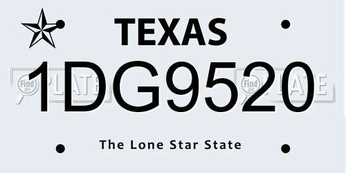 1DG9520 Texas License Plate
