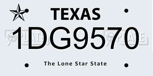 1DG9570 Texas License Plate