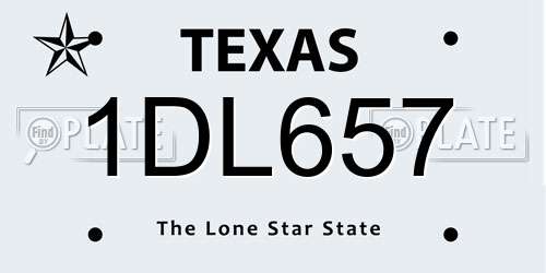 1DL657 Texas License Plate