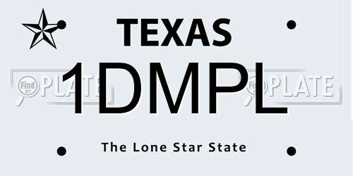 1DMPL Texas License Plate