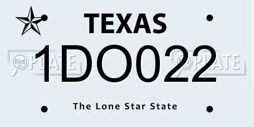 1DO022 Texas License Plate