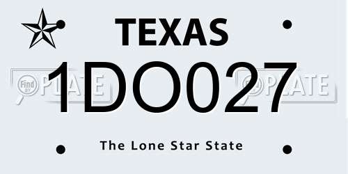 1DO027 Texas License Plate