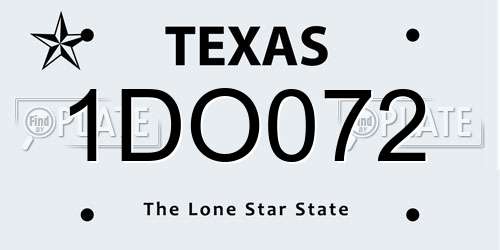 1DO072 Texas License Plate