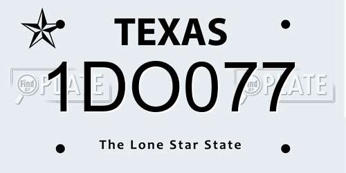 1DO077 Texas License Plate