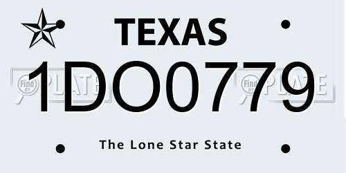 1DO0779 Texas License Plate