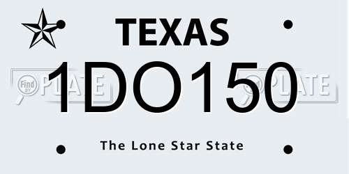 1DO150 Texas License Plate