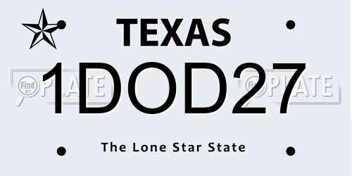 1DOD27 Texas License Plate