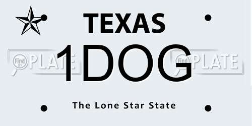 1DOG Texas License Plate