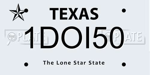 1DOI50 Texas License Plate