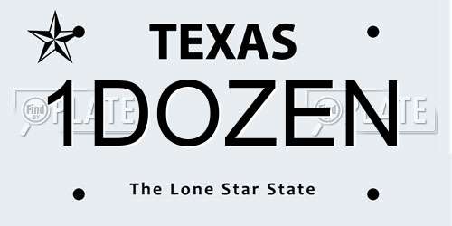 1DOZEN Texas License Plate