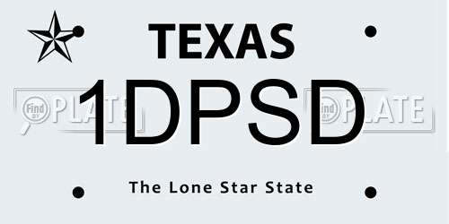 1DPSD Texas License Plate