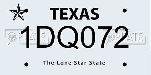 1DQ072 Texas License Plate