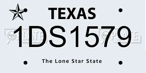1DS1579 Texas License Plate
