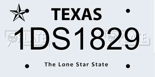 1DS1829 Texas License Plate