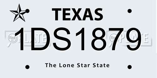 1DS1879 Texas License Plate