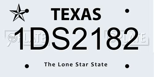 1DS2182 Texas License Plate