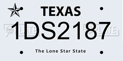 1DS2187 Texas License Plate