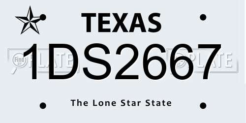 1DS2667 Texas License Plate