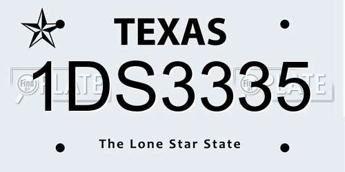1DS3335 Texas License Plate