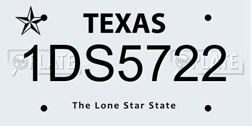 1DS5722 Texas License Plate