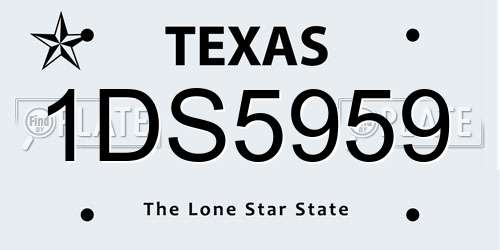 1DS5959 Texas License Plate
