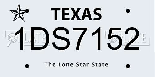 1DS7152 Texas License Plate