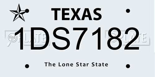 1DS7182 Texas License Plate