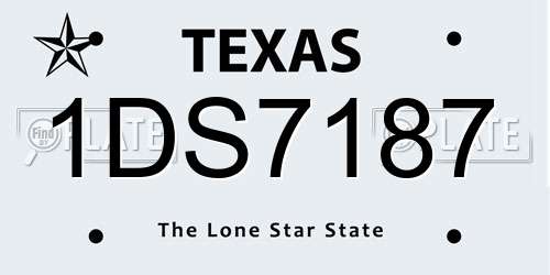 1DS7187 Texas License Plate