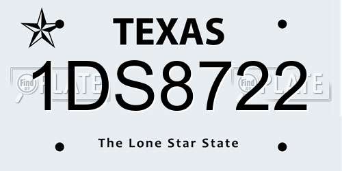 1DS8722 Texas License Plate