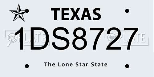 1DS8727 Texas License Plate