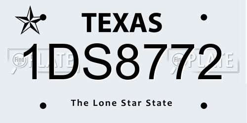 1DS8772 Texas License Plate