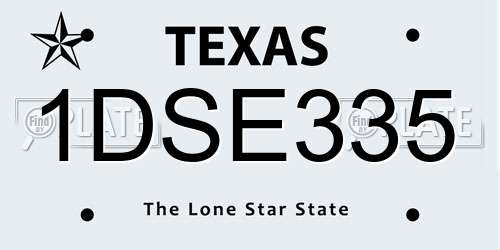 1DSE335 Texas License Plate