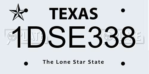 1DSE338 Texas License Plate
