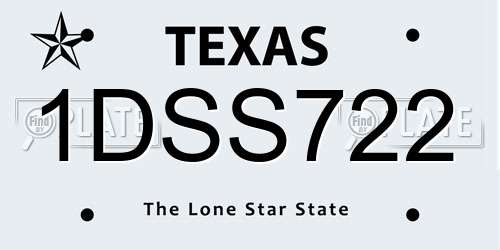 1DSS722 Texas License Plate