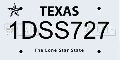 1DSS727 Texas License Plate