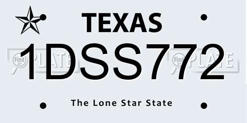 1DSS772 Texas License Plate